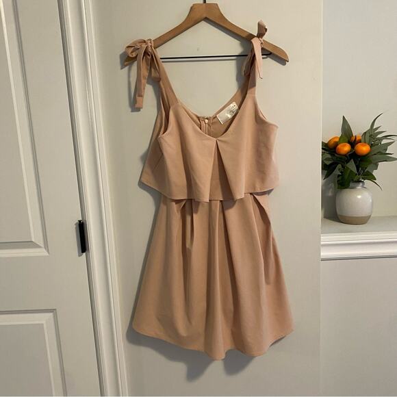 J.O.A. Los Angeles Pink Tan Strappy Mini Dress XS - Picture 7 of 11